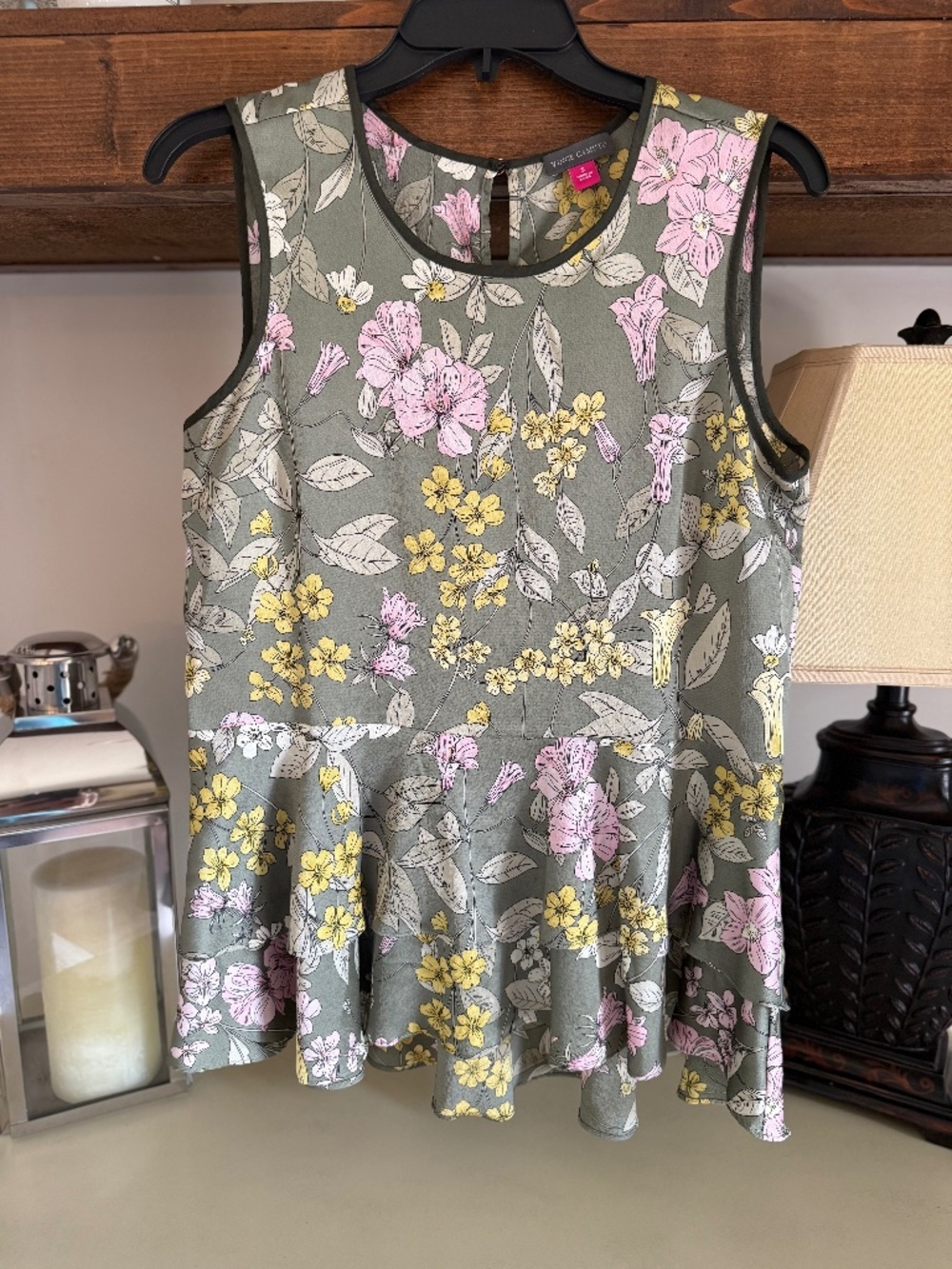 Vince Camuto Floral Tiered Peplum Top